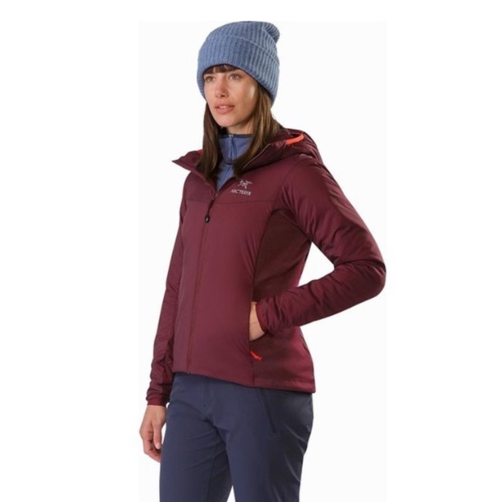 Arc'teryx Atom LT Hoody Jacket Womens S Maroon Full Zip Jacket Lined Outerwear